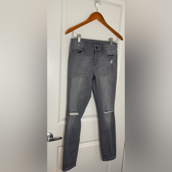 DL1961 Florence Instasculpt distressed high rise skinny jeans in grey wash - Picture 3 of 12